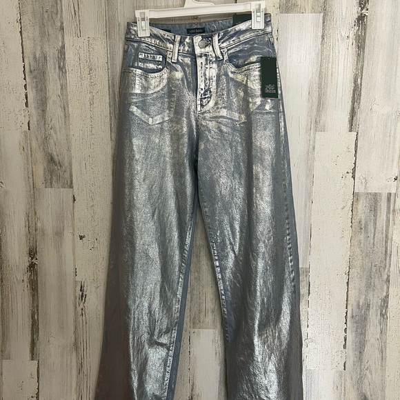 FUN Wild Fable Silver Metallic Women Jeans - Picture 1 of 17